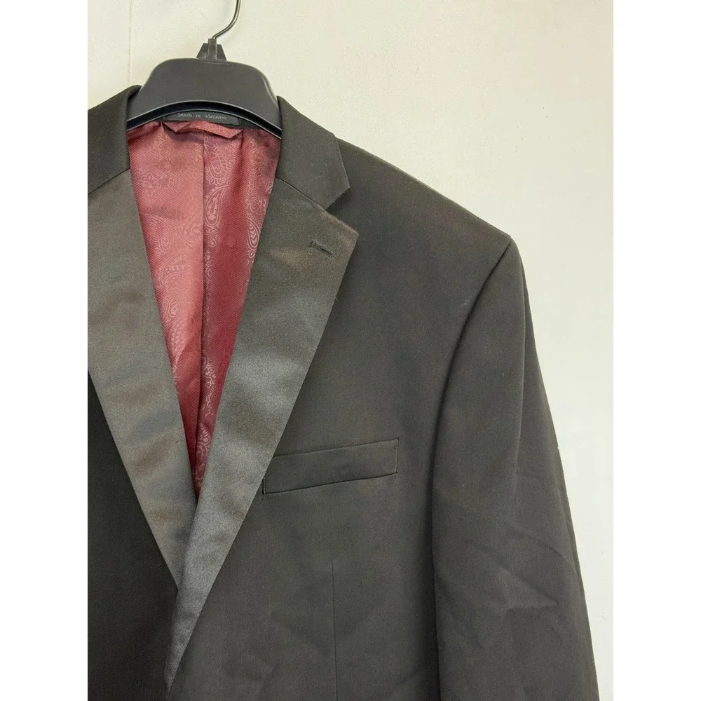 Madison Mens 46R‎ Classic fit Tuxedo Jacket Blazer Black Solid